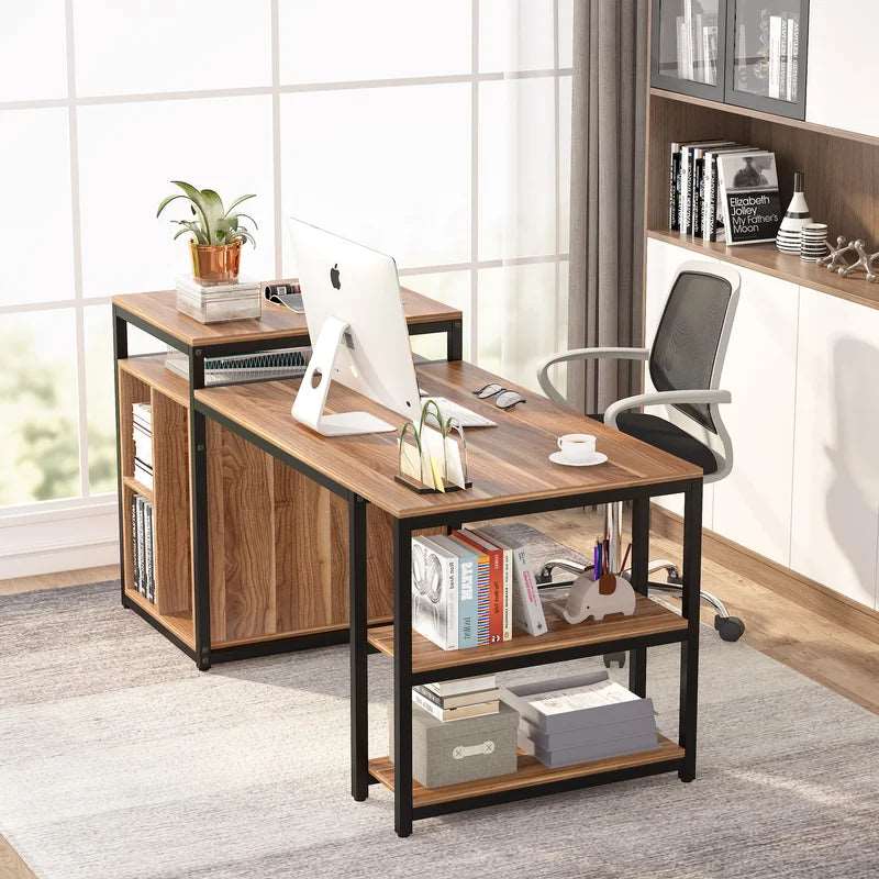 Furnishiaa Solid Wood Metal Study Table For Home Office