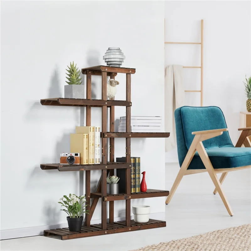 Furnishiaa Solid Wood Multi Tiered Plant Stand - Furnishiaa -  - 