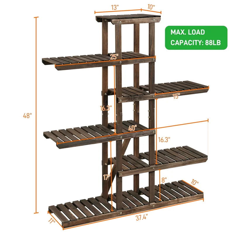 Furnishiaa Solid Wood Multi Tiered Plant Stand - Furnishiaa -  - 
