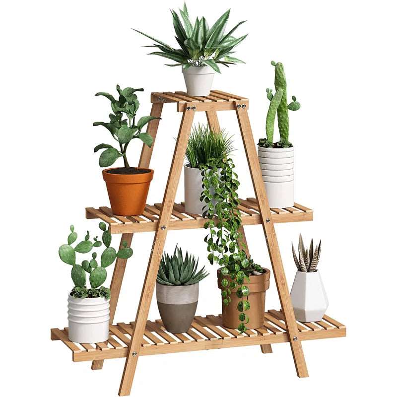 Furnishiaa Solid Wood Multi Tiered Plant Stand - Furnishiaa -  - 