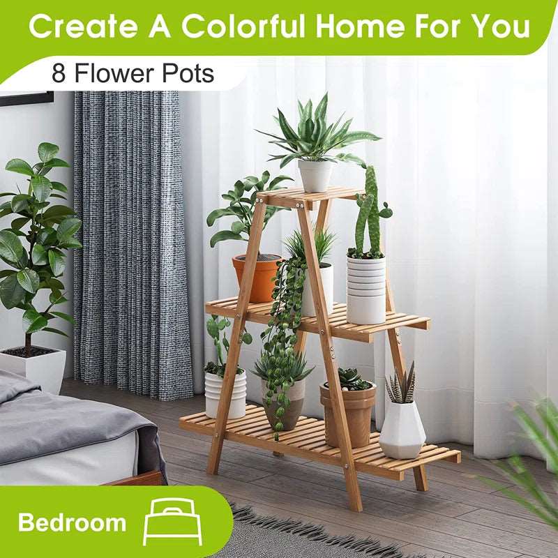 Furnishiaa Solid Wood Multi Tiered Plant Stand - Furnishiaa -  - 