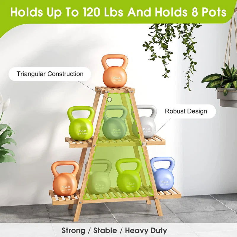 Furnishiaa Solid Wood Multi Tiered Plant Stand - Furnishiaa -  - 