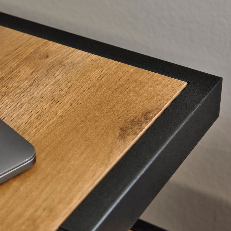 Furnishiaa Solid Wood Sleek Metal Frame L Shaped Desk - Furnishiaa -  - 