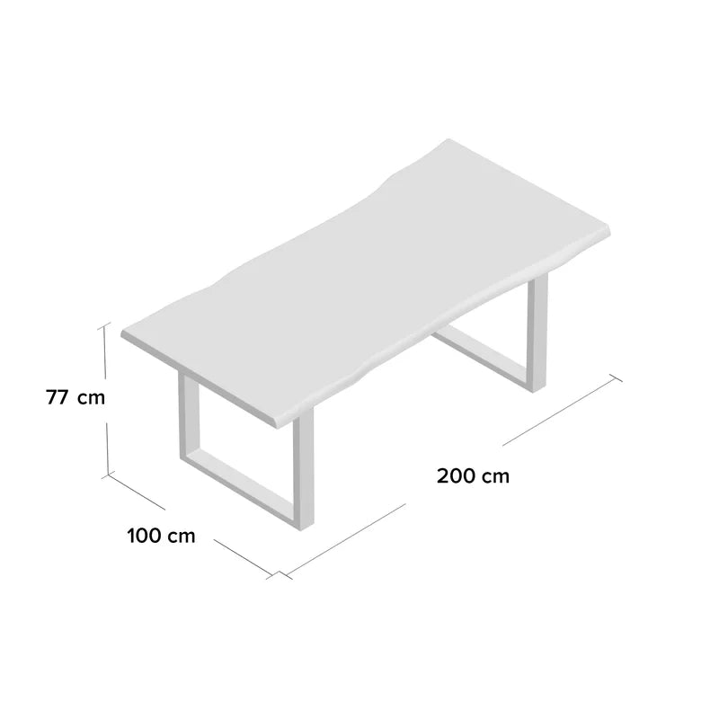 Furnishiaa Solid Wood Top Metal Base Frame Dining Table - Furnishiaa -  - 
