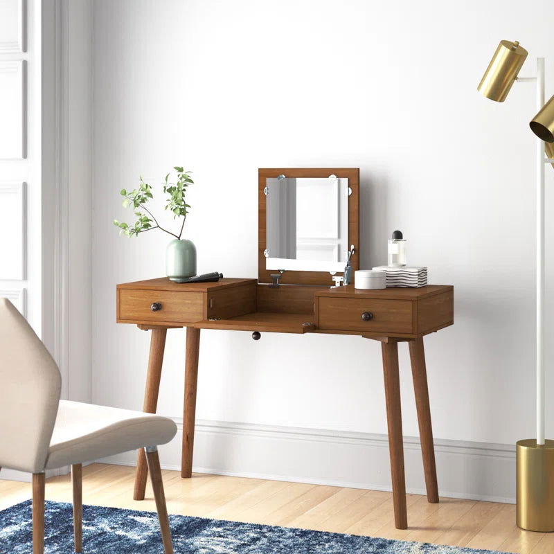 Furnishiaa Solid Wood Vanity Natural Finish - Furnishiaa -  - 