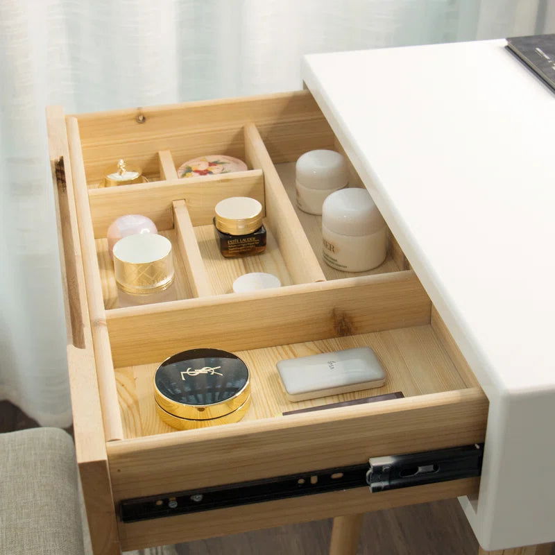 Furnishiaa Solid Wood Vanity With Stool - Furnishiaa -  - 