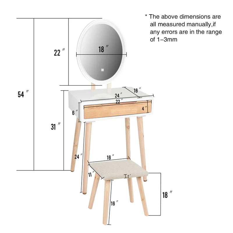 Furnishiaa Solid Wood Vanity With Stool - Furnishiaa -  - 