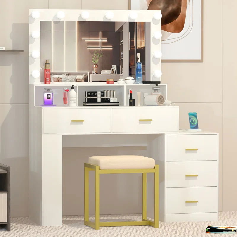 Furnishiaa Solid Wood White Vanity - Furnishiaa -  - 