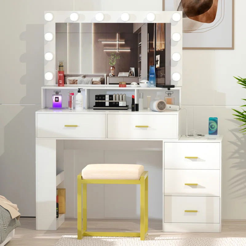 Furnishiaa Solid Wood White Vanity - Furnishiaa -  - 