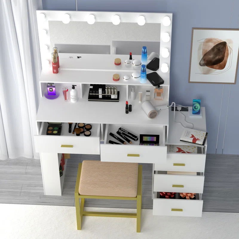 Furnishiaa Solid Wood White Vanity - Furnishiaa -  - 