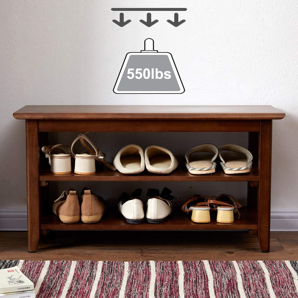 Furnishiaa Storage Bench Wooden Shoe Rack - Furnishiaa -  - 