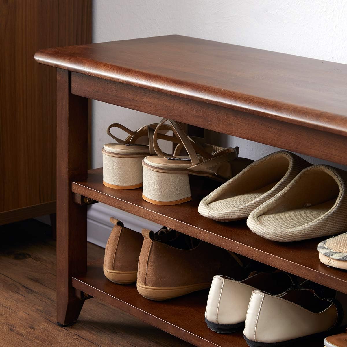 Furnishiaa Storage Bench Wooden Shoe Rack - Furnishiaa -  - 