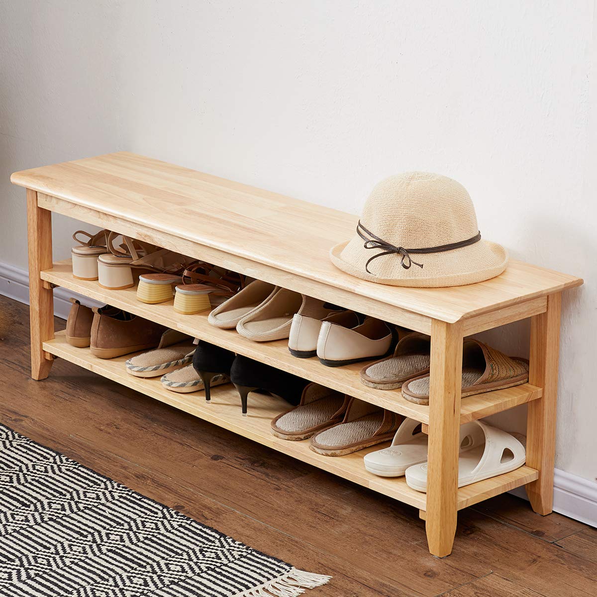 Furnishiaa Storage Bench Wooden Shoe Rack - Furnishiaa -  - 