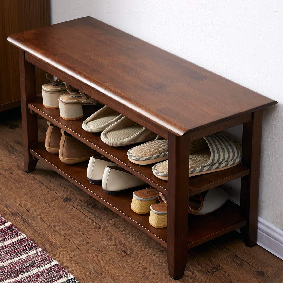 Furnishiaa Storage Bench Wooden Shoe Rack - Furnishiaa -  - 