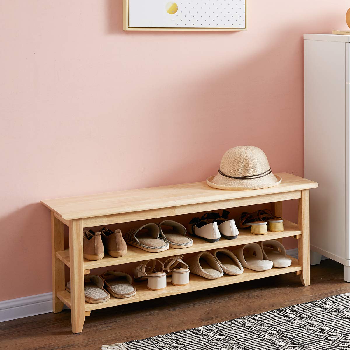 Furnishiaa Storage Bench Wooden Shoe Rack - Furnishiaa -  - 