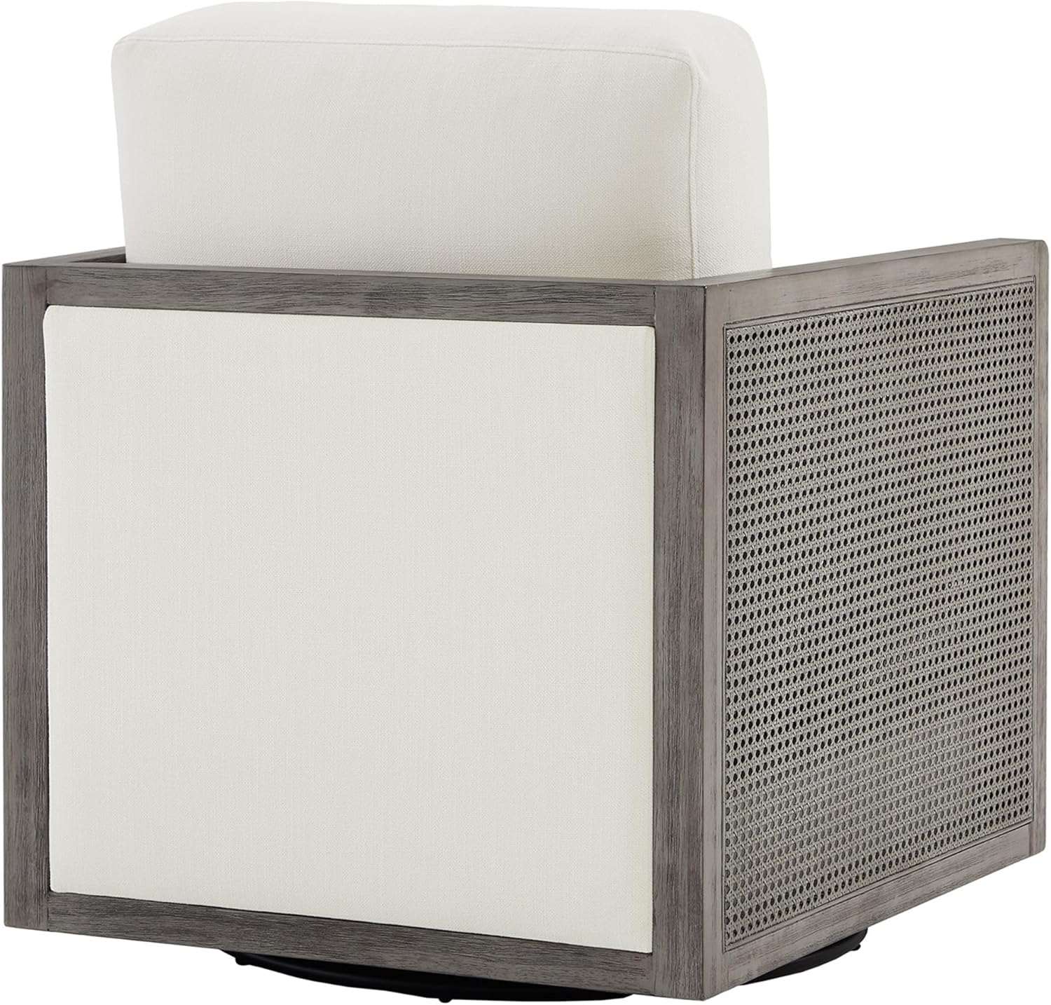 Furnishiaa Swivel Solid Wood Rattan Arm Accent Chair - Furnishiaa -  - 