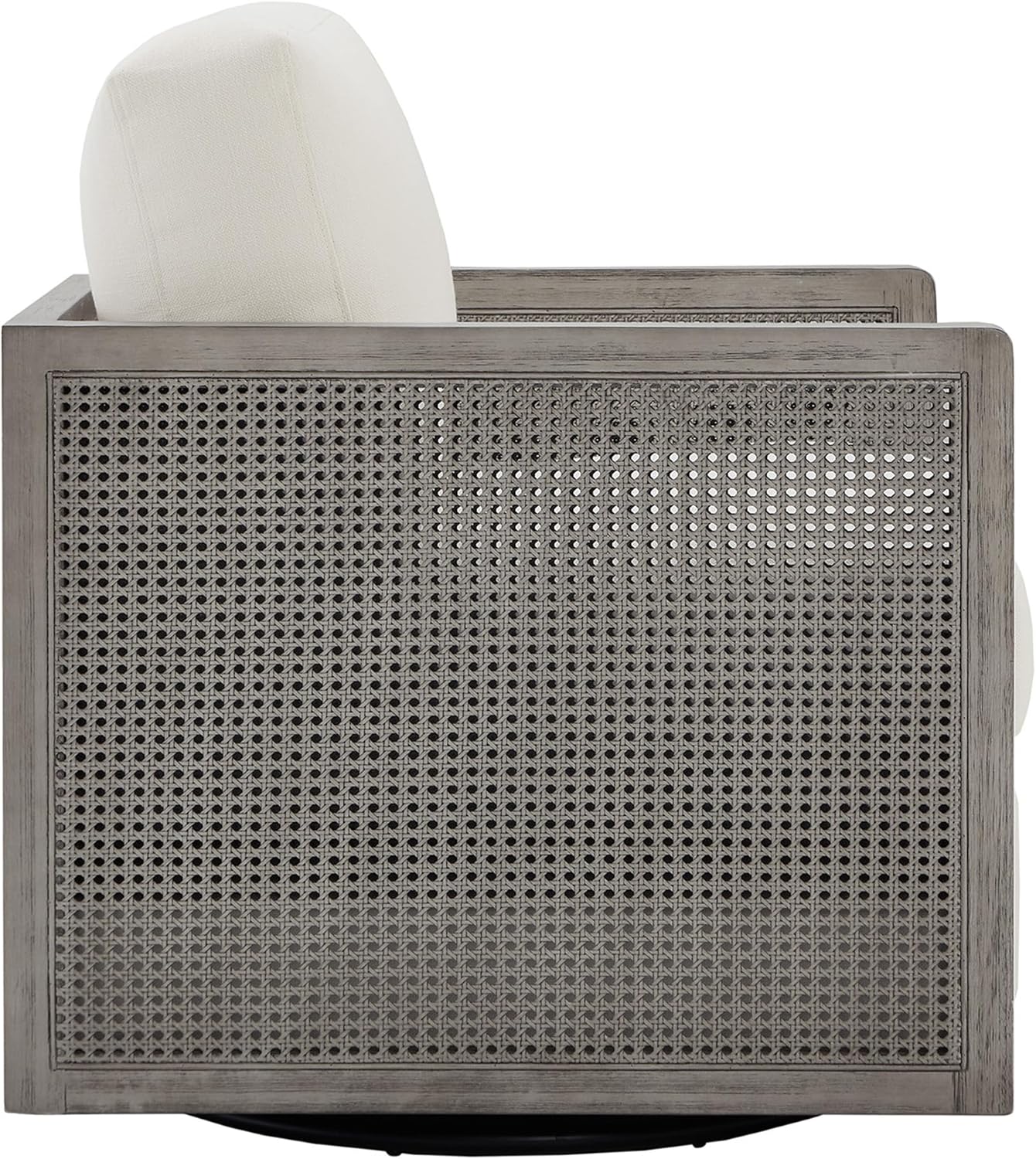 Furnishiaa Swivel Solid Wood Rattan Arm Accent Chair - Furnishiaa -  - 