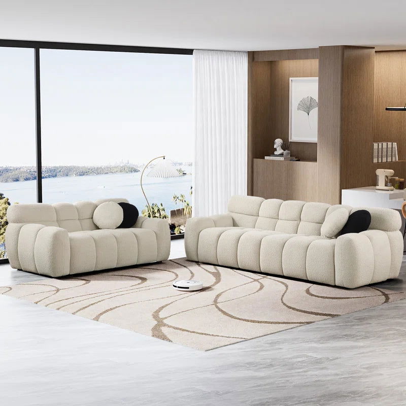 Furnishiaa Teddy Fabric 3+2 Sofa Set For Living Room - Furnishiaa -  - 