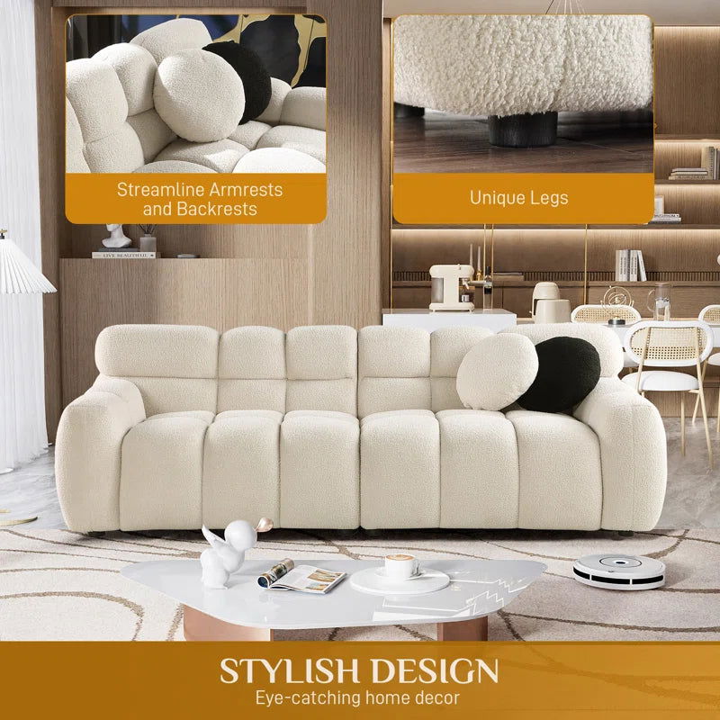 Furnishiaa Teddy Fabric 3+2 Sofa Set For Living Room - Furnishiaa -  - 