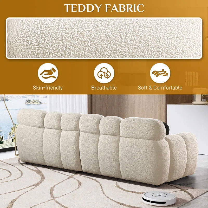 Furnishiaa Teddy Fabric 3+2 Sofa Set For Living Room - Furnishiaa -  - 