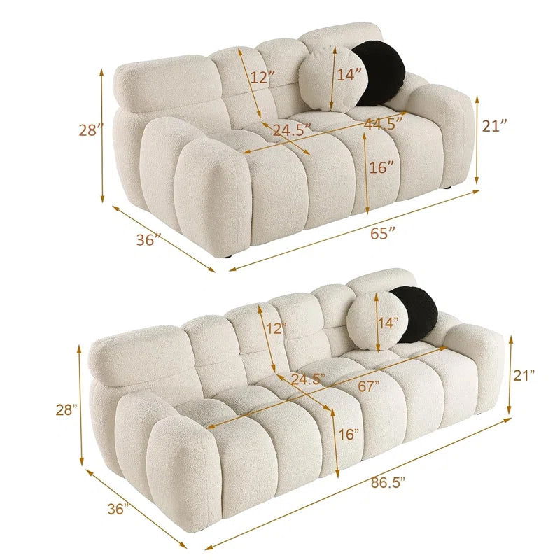 Furnishiaa Teddy Fabric 3+2 Sofa Set For Living Room - Furnishiaa -  - 