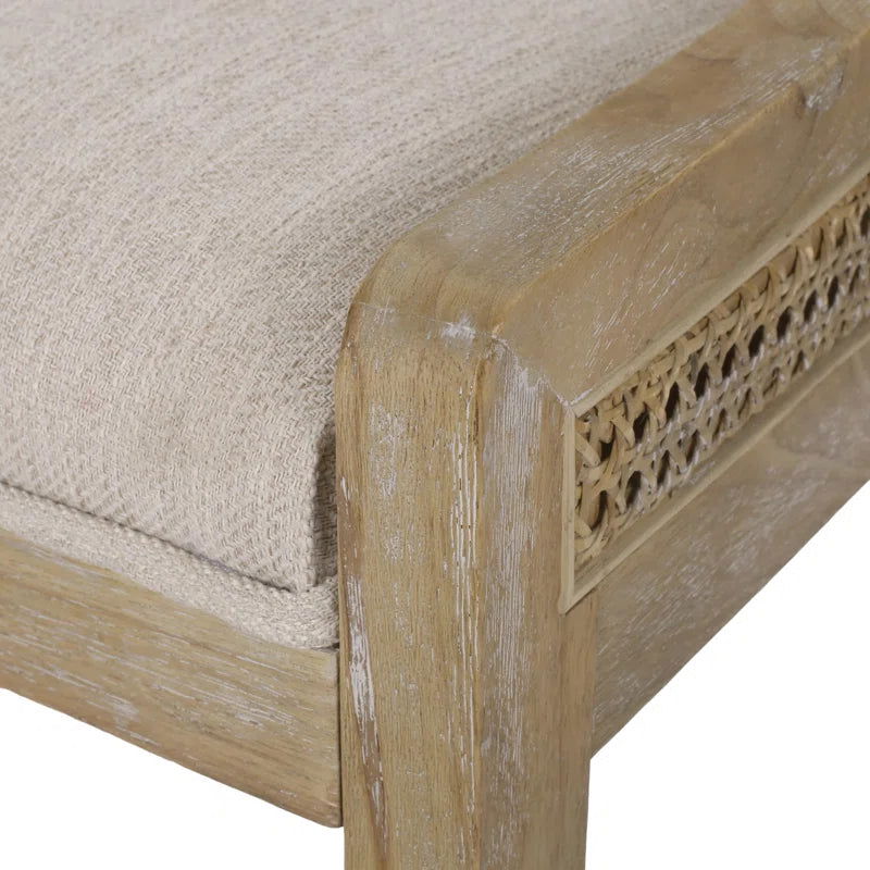 Furnishiaa Upholstered Distressed Side Chair With Natural Cane Set Of 2 - Furnishiaa -  - 