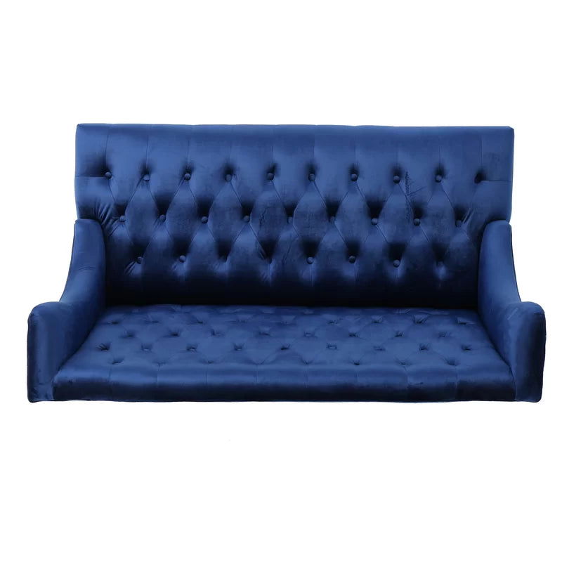 Furnishiaa Velvet Blue Love Seat - Furnishiaa -  - 
