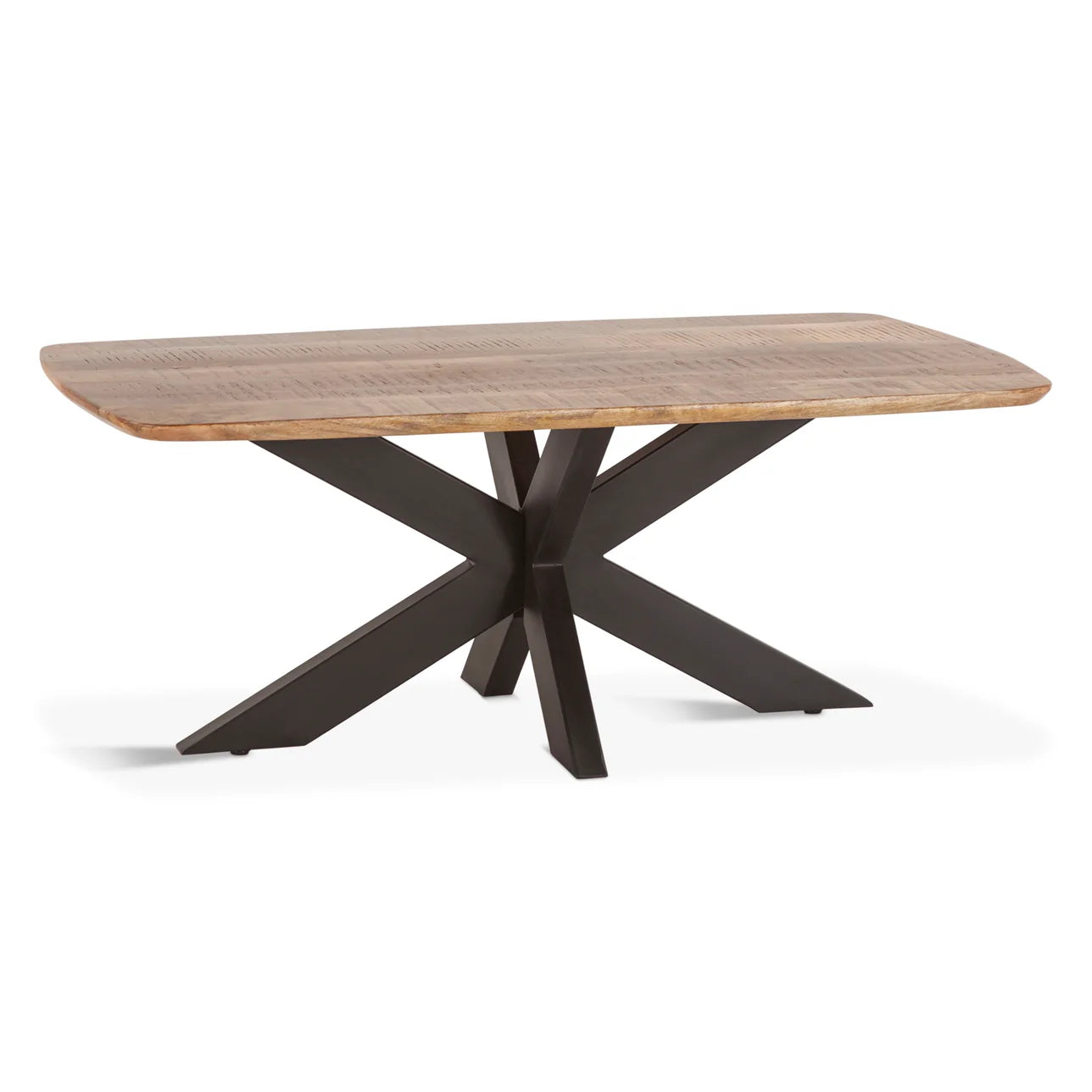 Furnishiaa X Shaped Solid Wood & Iron Coffee Table - Furnishiaa -  - 