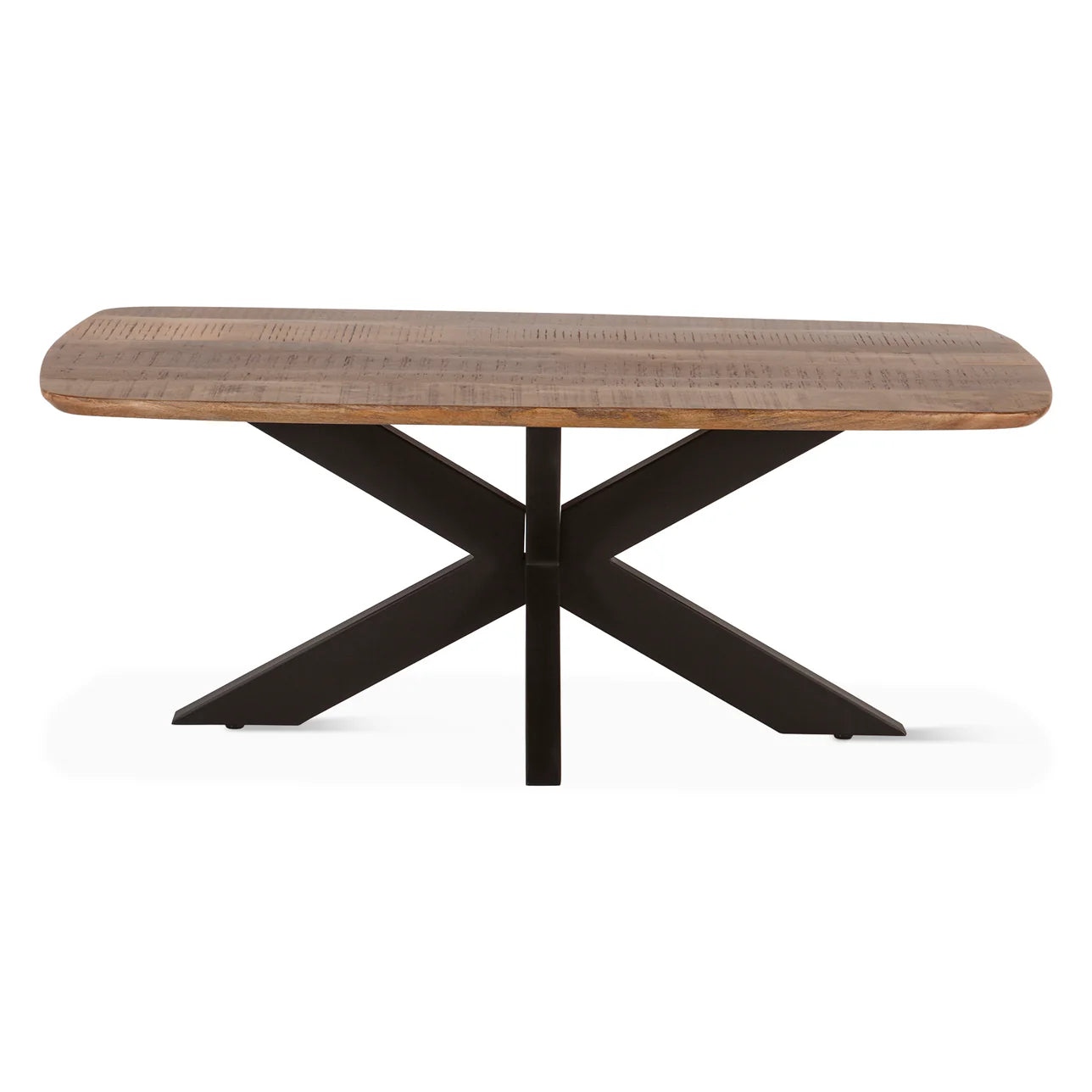 Furnishiaa X Shaped Solid Wood & Iron Coffee Table - Furnishiaa -  - 