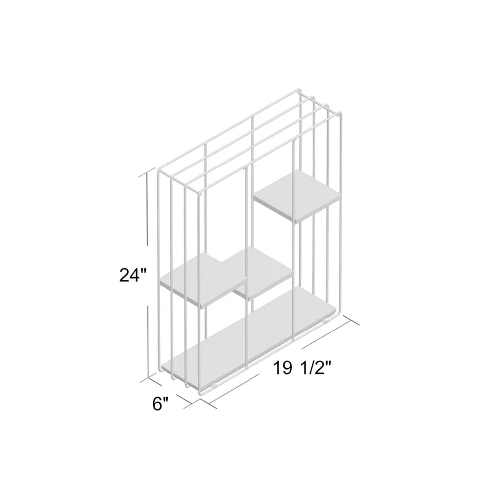 Iron And Solid Sheesham Wood 4 Piece Square Accent Shelf - Furnishiaa -  - 