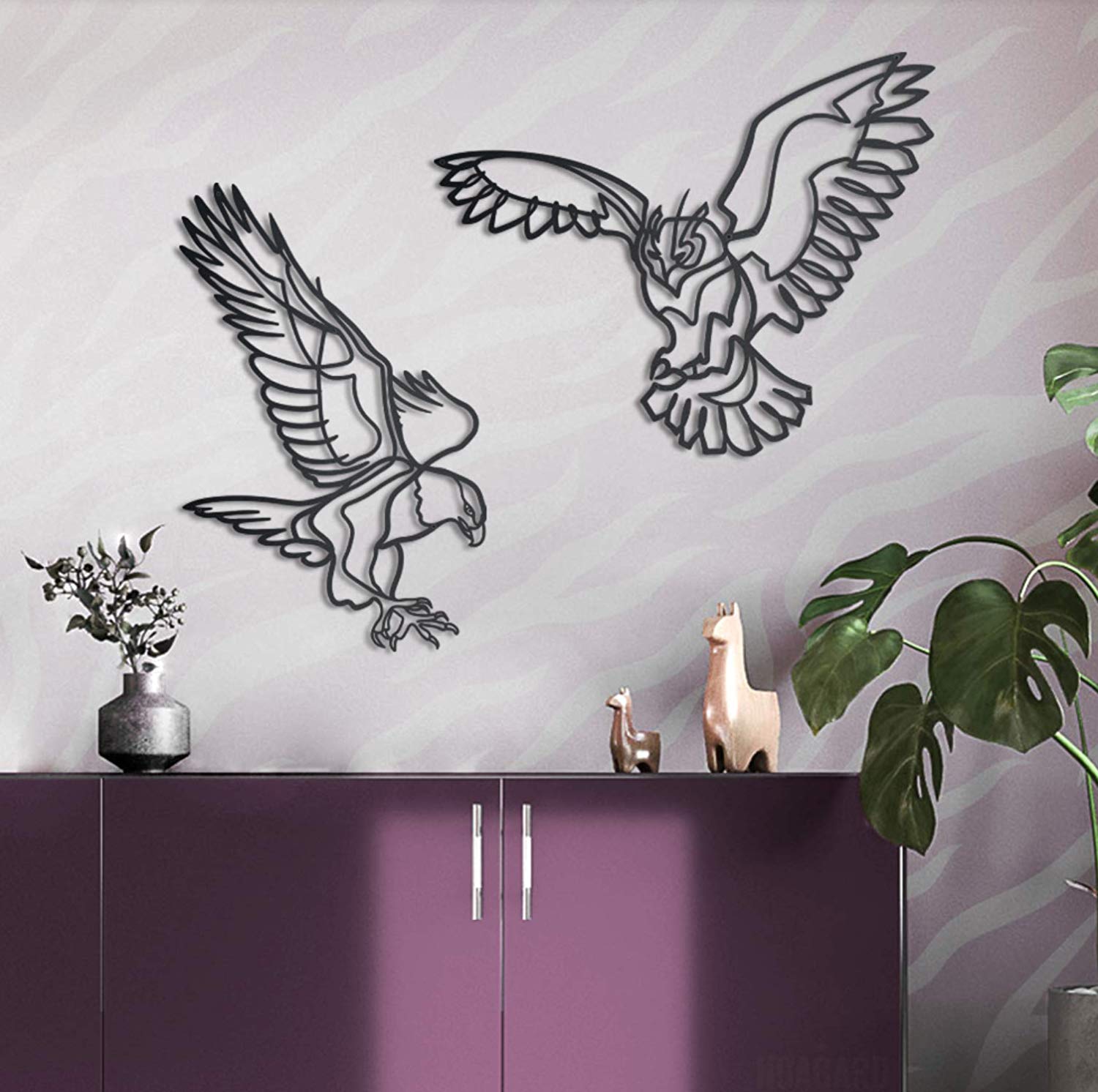 Iron Bird Wall Hanging & Mounted Sculpture Wall Art for Home Decor - Furnishiaa -  - 