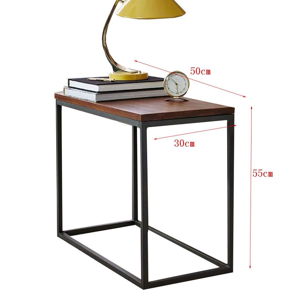 Iron Frame Solid Wood Bedside Table for Living Room - Furnishiaa -  - 