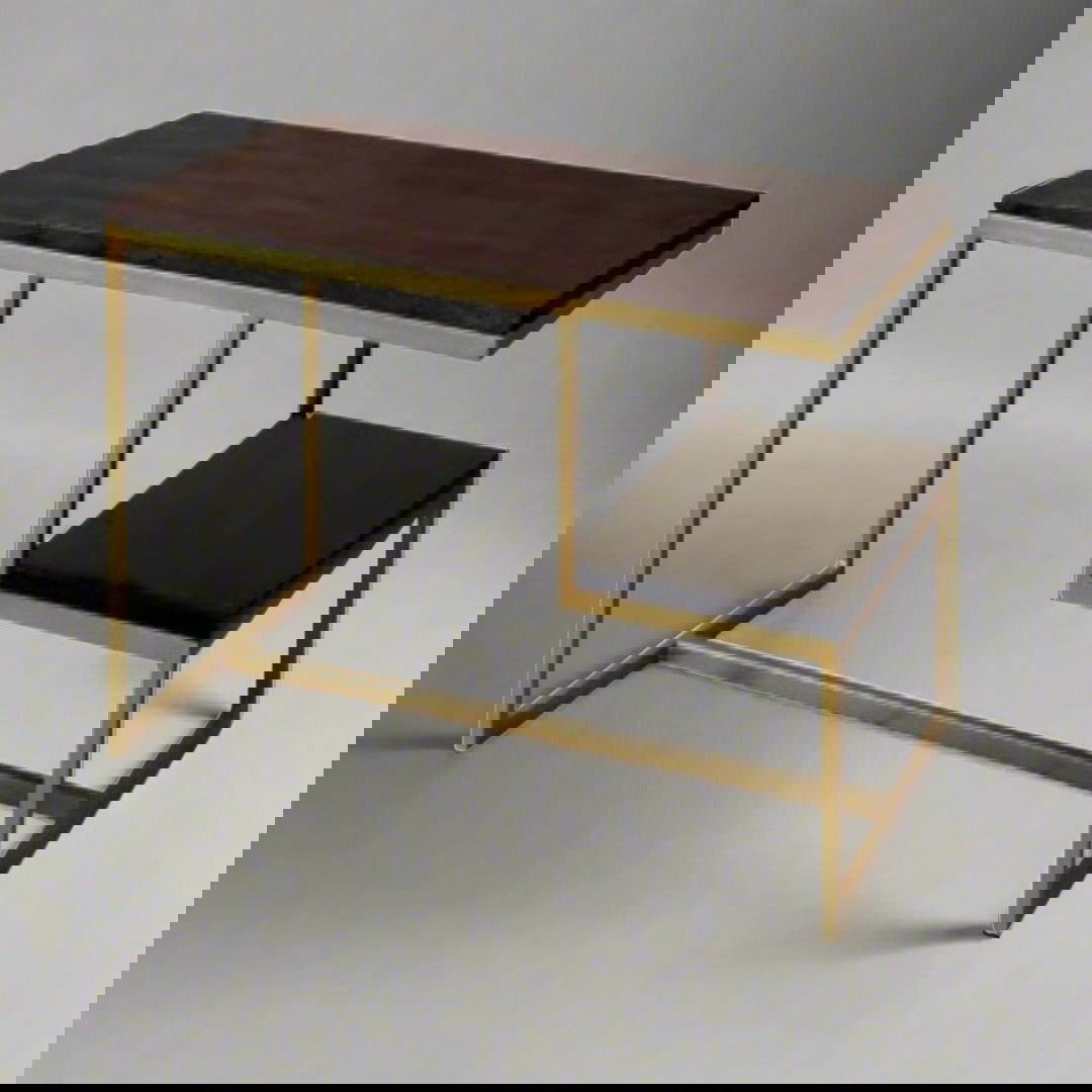 Iron Frame Solid Wood Center Coffee Table Gold for Living Room - Furnishiaa -  - 