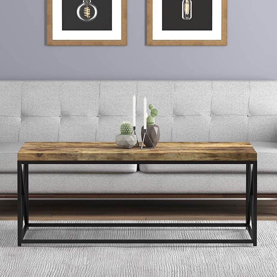 Iron Frame Solid Wood Center Coffee Tables for Living Room - Furnishiaa -  - 