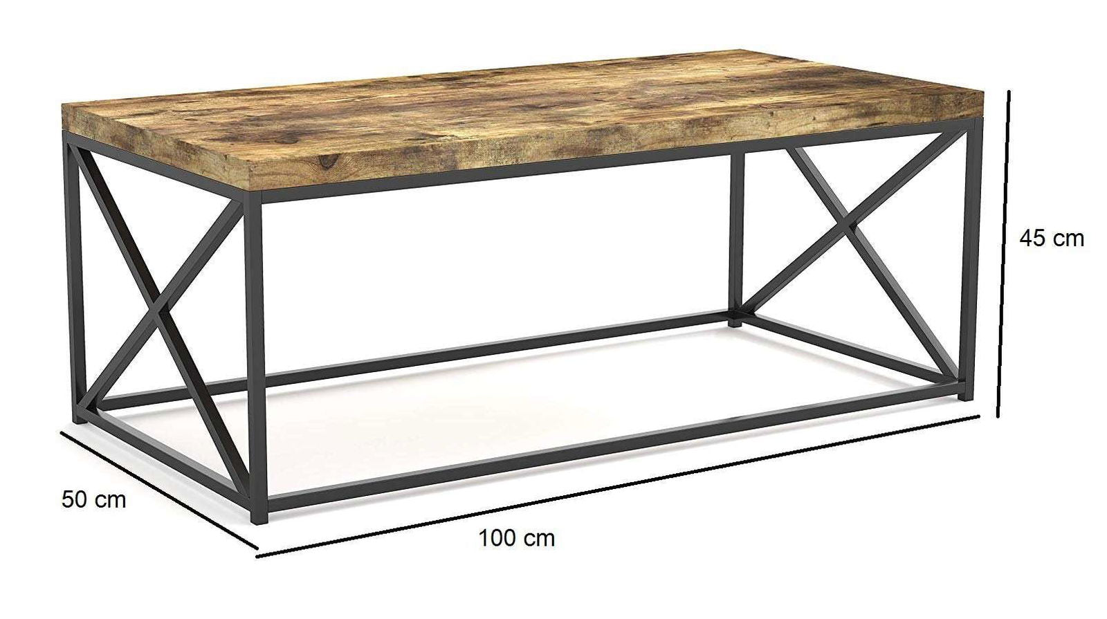 Iron Frame Solid Wood Center Coffee Tables for Living Room - Furnishiaa -  - 