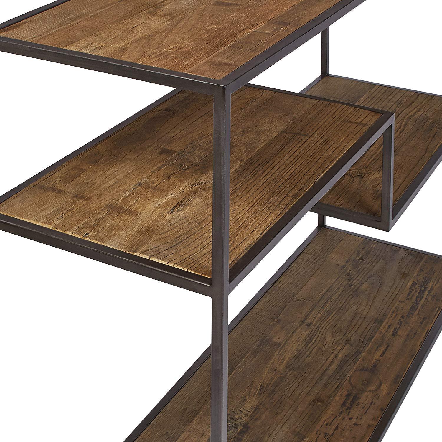 Iron Frame Solid Wood Console Table for Living Room Entrance - Furnishiaa -  - 