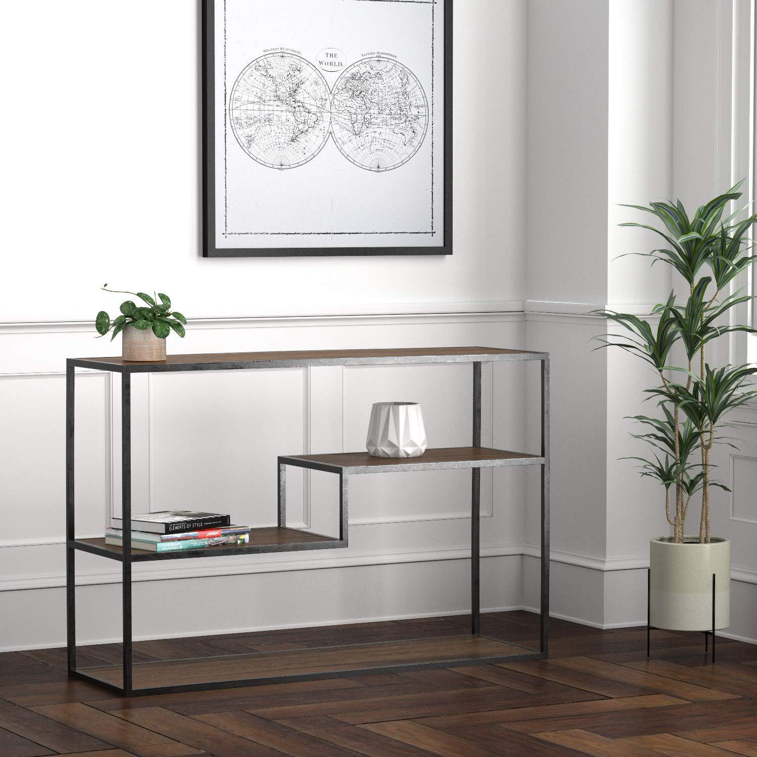 Iron Frame Solid Wood Console Table for Living Room Entrance - Furnishiaa -  - 