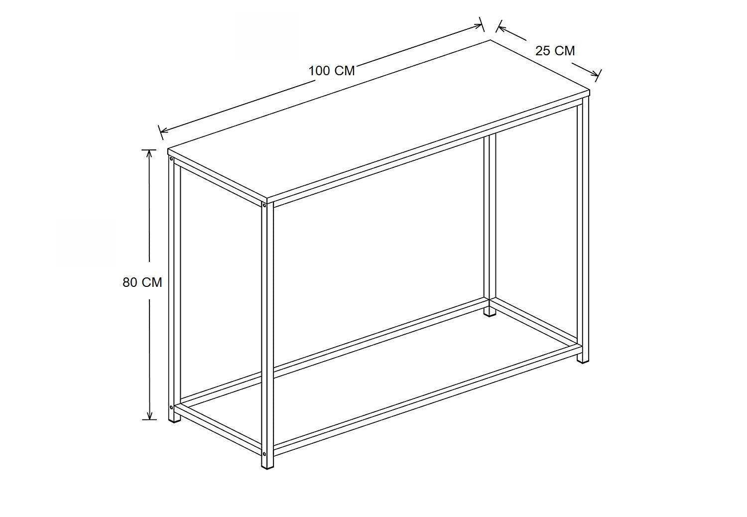 Iron Frame Solid Wood Console Table for Living Room Side Table for Bedroom - Furnishiaa -  - 