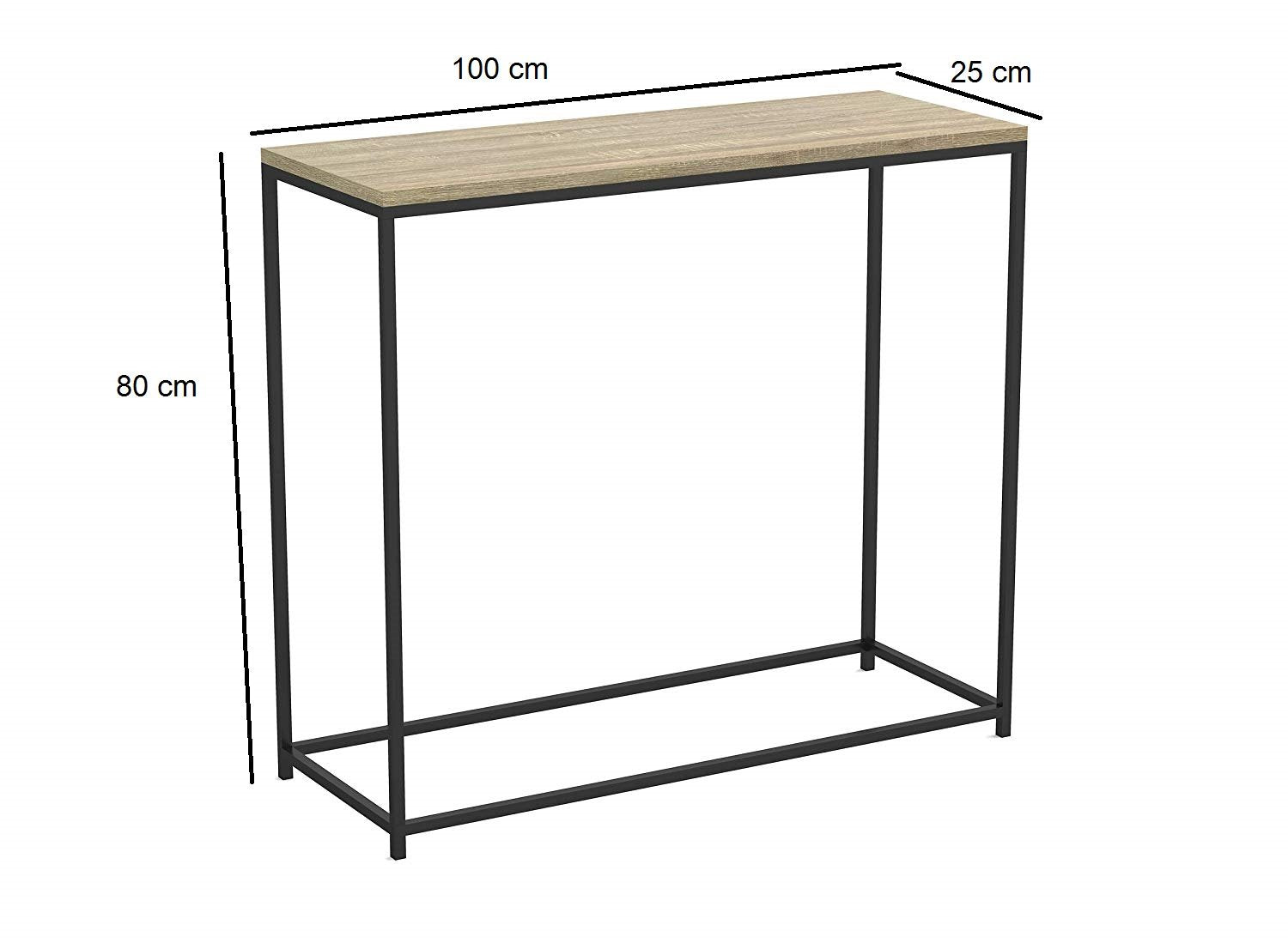 Iron Frame Solid Wood Console Table for Living Room Side Table for Bedroom - Furnishiaa -  - 