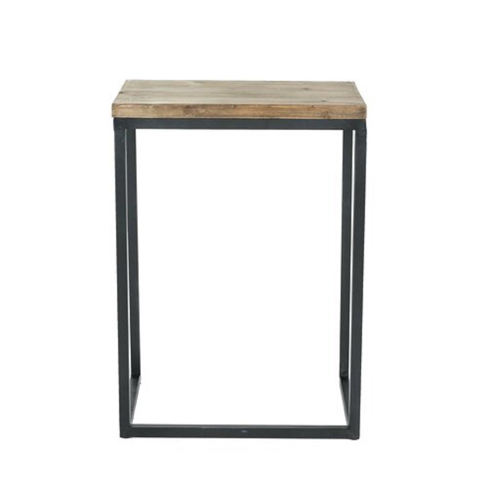 Iron Frame Solid Wood Nesting Tables for Home Set of 2 Stools - Furnishiaa -  - 