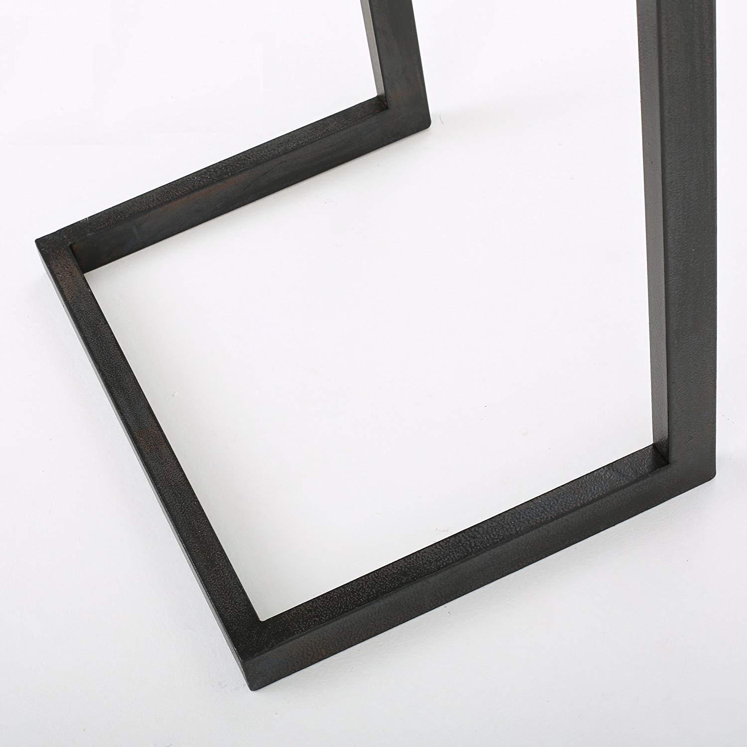 Iron Frame Solid Wood Nesting Tables for Home Set of 3 Stools for Living Room Black - Furnishiaa -  - 