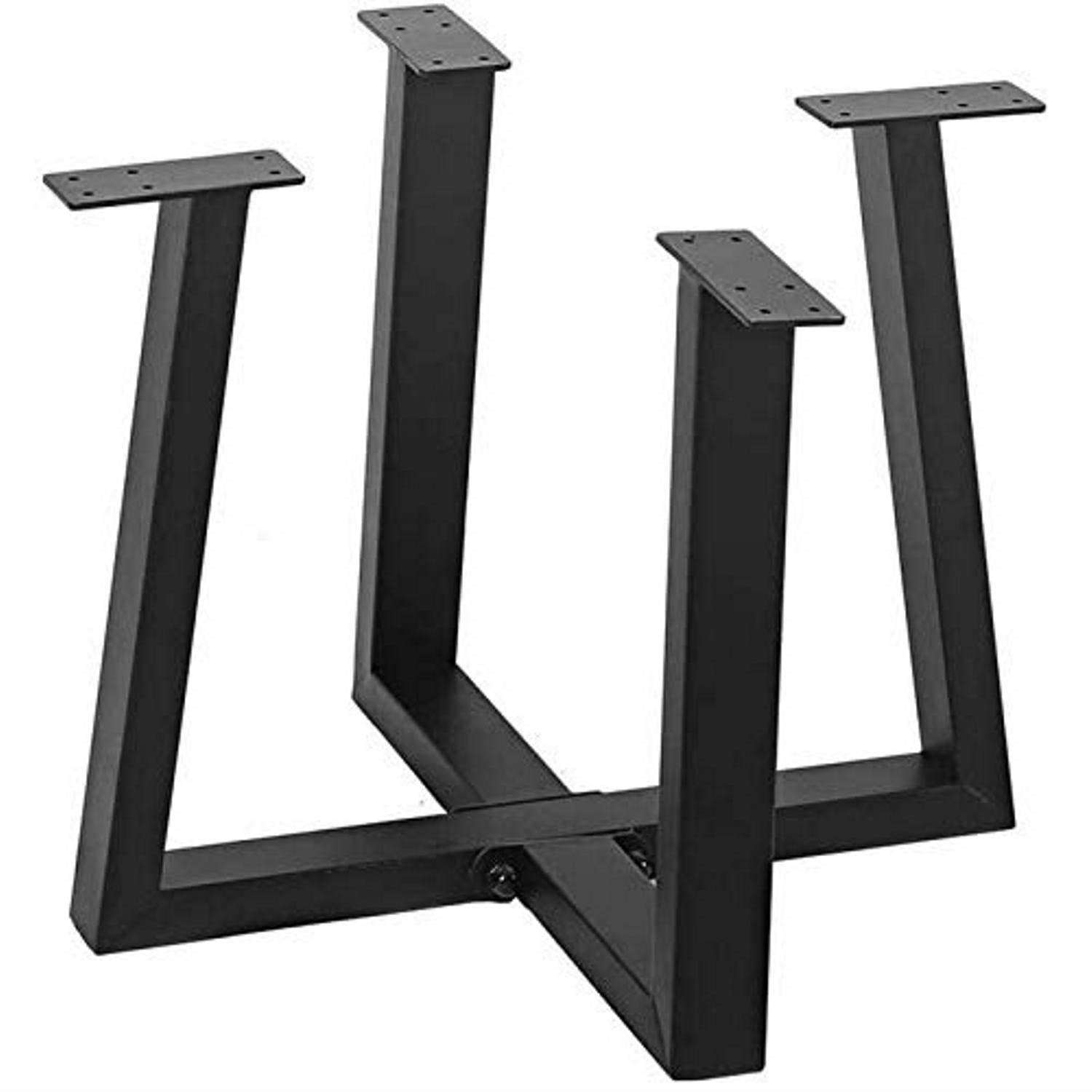 Iron Furniture Legs Set of 2 Square Shape Tube Table Legs Black - Furnishiaa -  - 
