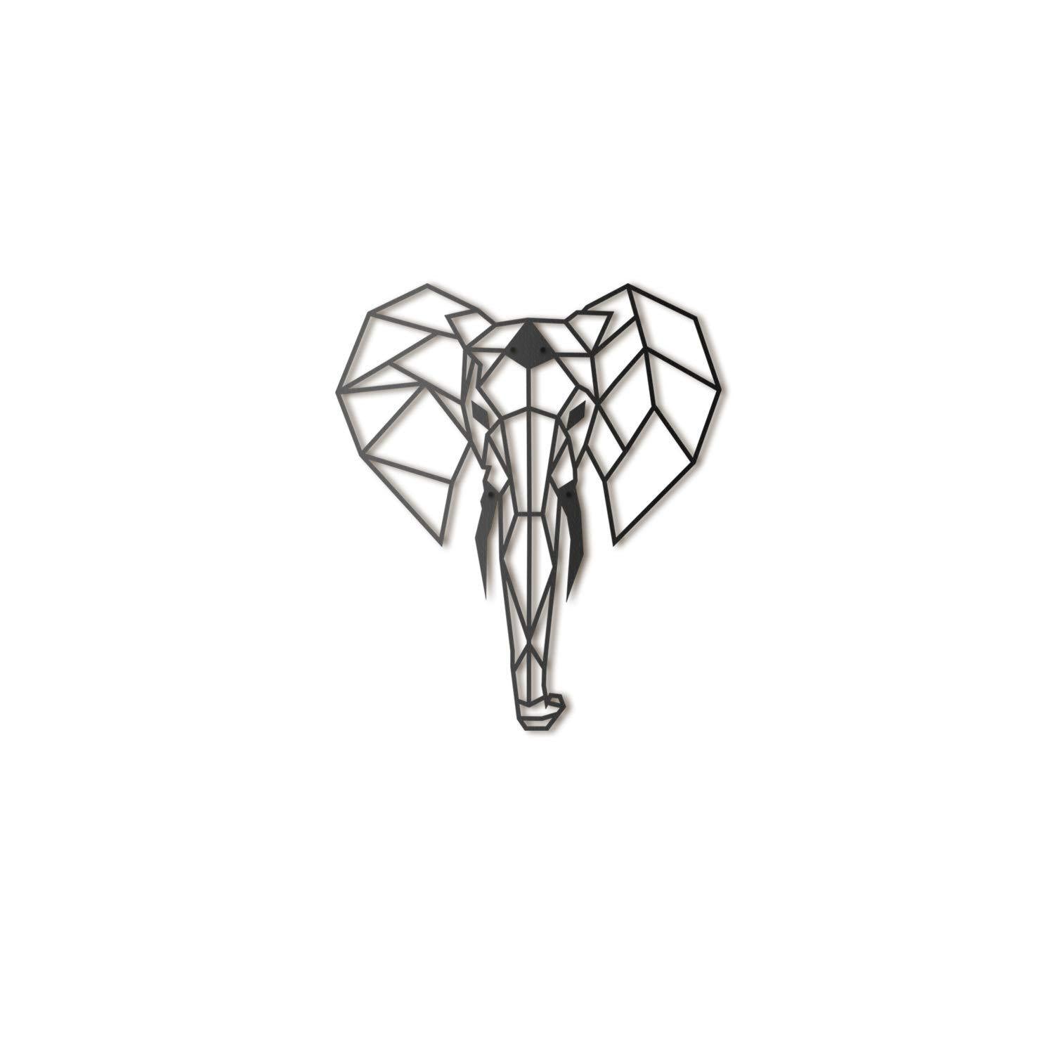 Iron Wall Hanging & Mounted Sculpture Elephant Head Wall Art for Home Decor - Furnishiaa -  - 