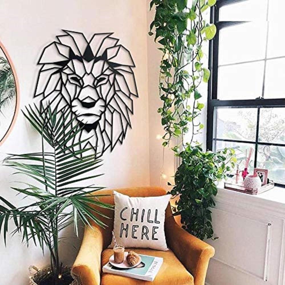 Iron Wall Hanging & Mounted Sculpture Lion Wall Art for Home Decor - Furnishiaa -  - 
