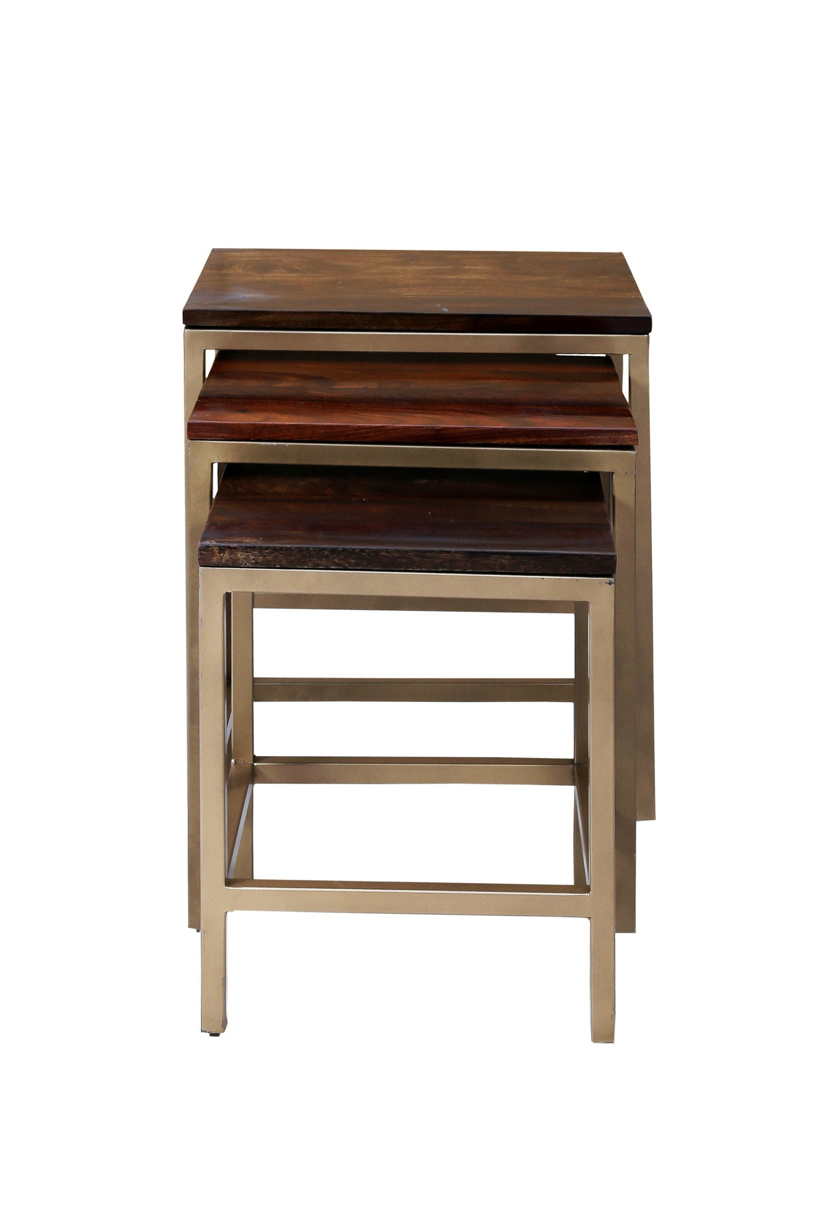 Iron & Wooden Tables Set For Home (Gold) - Furnishiaa -  - 