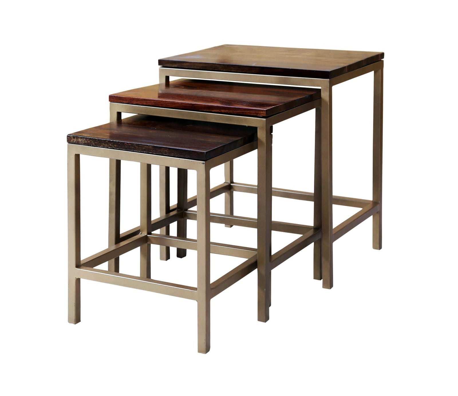 Iron & Wooden Tables Set For Home (Gold) - Furnishiaa -  - 