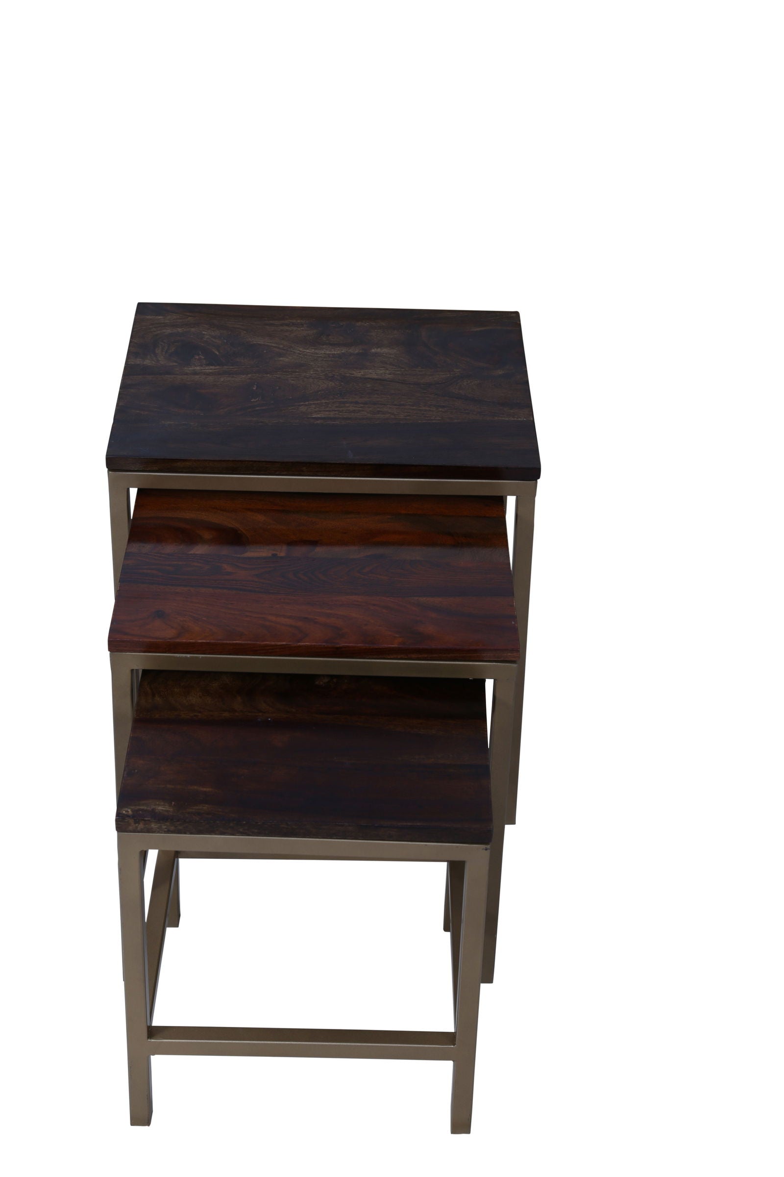 Iron & Wooden Tables Set For Home (Gold) - Furnishiaa -  - 