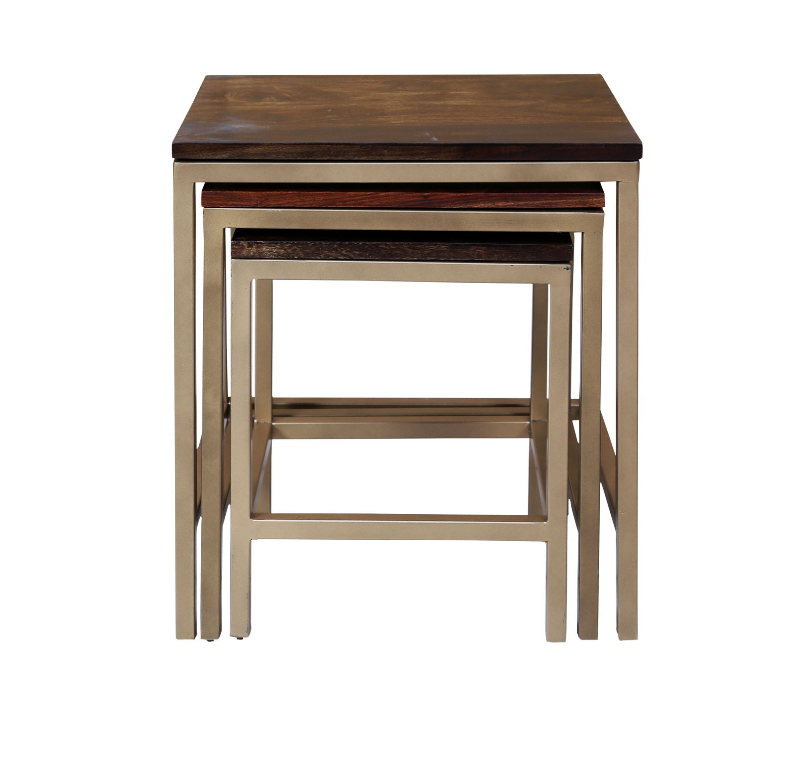 Iron & Wooden Tables Set For Home (Gold) - Furnishiaa -  - 