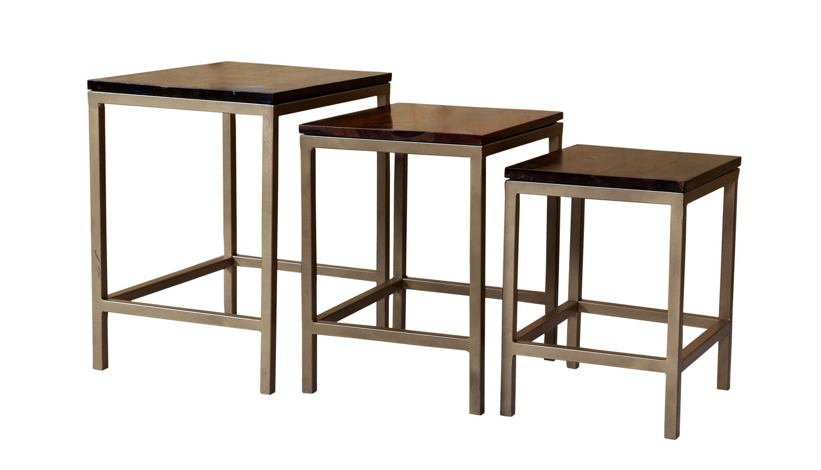 Iron & Wooden Tables Set For Home (Gold) - Furnishiaa -  - 