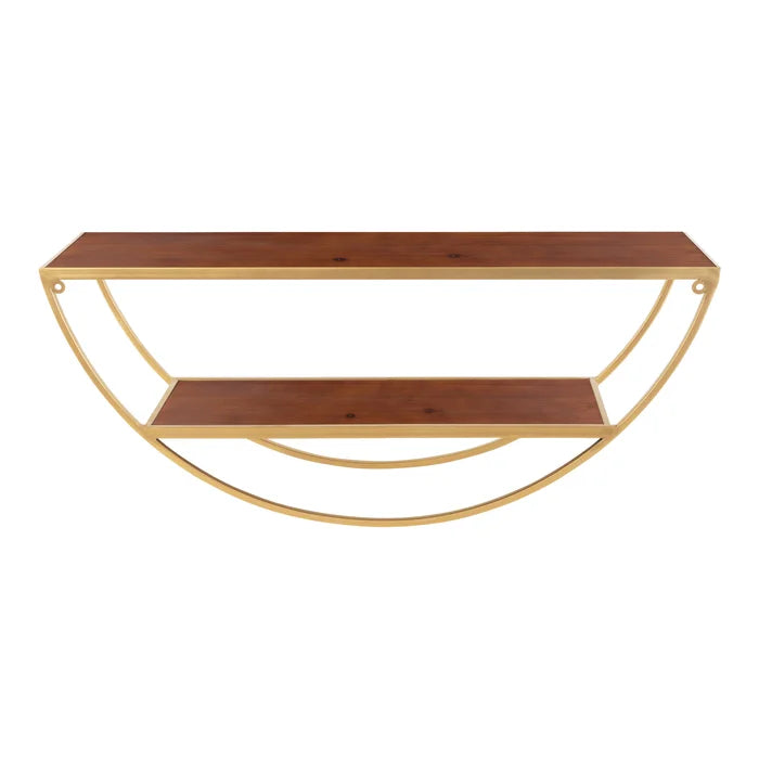 Iron and Solid Sheesham Wood 2 Piece Accent Shelf - Furnishiaa -  - 